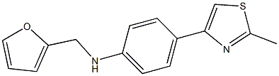 N-(furan-2-ylmethyl)-4-(2-methyl-1,3-thiazol-4-yl)aniline 化学構造式