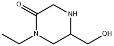 2-Piperazinone,  1-ethyl-5-(hydroxymethyl)- 化学構造式