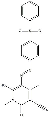 3-Pyridinecarbonitrile,  1,2-dihydro-6-hydroxy-1,4-dimethyl-2-oxo-5-[2-[4-(phenylsulfonyl)phenyl]diazenyl]-|