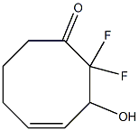 4-Cycloocten-1-one,  2,2-difluoro-3-hydroxy-,,结构式