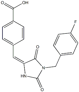 4-{[1-(4-fluorobenzyl)-2,5-dioxo-4-imidazolidinylidene]methyl}benzoic acid 结构式