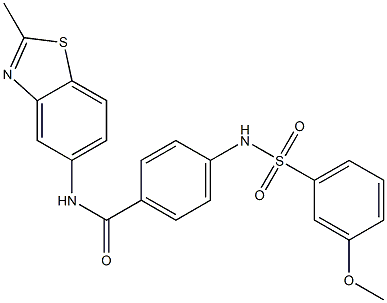 4-{[(3-methoxyphenyl)sulfonyl]amino}-N-(2-methyl-1,3-benzothiazol-5-yl)benzamide 结构式