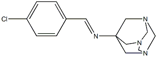 N-(4-chlorobenzylidene)-N-(1,3,5-triazatricyclo[3.3.1.1~3,7~]dec-7-yl)amine,,结构式