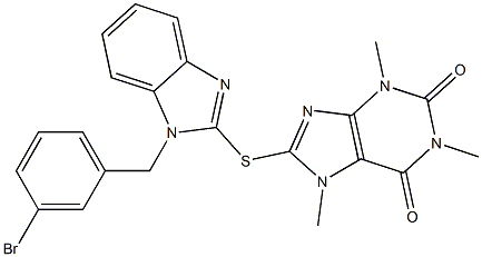 8-{[1-(3-bromobenzyl)-1H-benzimidazol-2-yl]sulfanyl}-1,3,7-trimethyl-3,7-dihydro-1H-purine-2,6-dione Structure