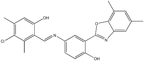 4-chloro-2-({[3-(5,7-dimethyl-1,3-benzoxazol-2-yl)-4-hydroxyphenyl]imino}methyl)-3,5-dimethylphenol