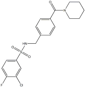 3-chloro-4-fluoro-N-[4-(1-piperidinylcarbonyl)benzyl]benzenesulfonamide