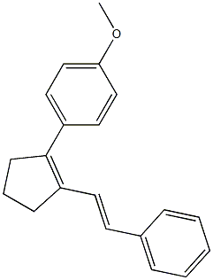 methyl 4-[2-(2-phenylvinyl)-1-cyclopenten-1-yl]phenyl ether,,结构式
