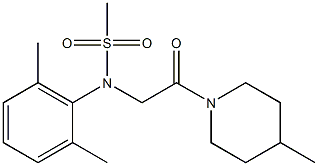 N-(2,6-dimethylphenyl)-N-[2-(4-methyl-1-piperidinyl)-2-oxoethyl]methanesulfonamide 结构式