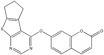 7-(6,7-dihydro-5H-cyclopenta[4,5]thieno[2,3-d]pyrimidin-4-yloxy)-2H-chromen-2-one Structure