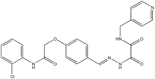 2-(2-{4-[2-(2-chloroanilino)-2-oxoethoxy]benzylidene}hydrazino)-2-oxo-N-(4-pyridinylmethyl)acetamide,,结构式