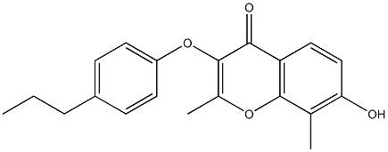 7-hydroxy-2,8-dimethyl-3-[(4-propylphenyl)oxy]-4H-chromen-4-one,,结构式