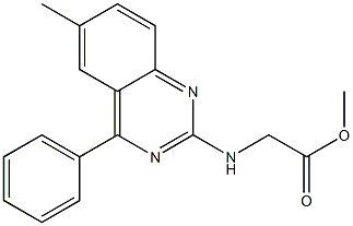 methyl [(6-methyl-4-phenyl-2-quinazolinyl)amino]acetate 结构式