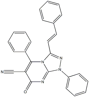 7-oxo-1,5-diphenyl-3-(2-phenylvinyl)-1,7-dihydro[1,2,4]triazolo[4,3-a]pyrimidine-6-carbonitrile 结构式