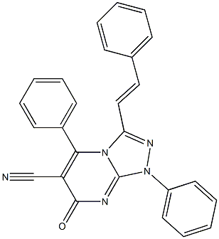 7-oxo-1,5-diphenyl-3-(2-phenylvinyl)-1,7-dihydro[1,2,4]triazolo[4,3-a]pyrimidine-6-carbonitrile,,结构式