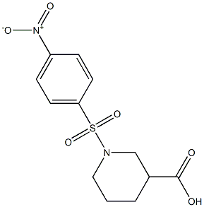 1-({4-nitrophenyl}sulfonyl)-3-piperidinecarboxylic acid 结构式