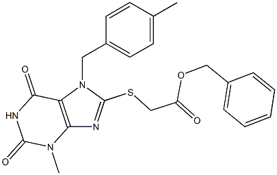 benzyl {[3-methyl-7-(4-methylbenzyl)-2,6-dioxo-2,3,6,7-tetrahydro-1H-purin-8-yl]thio}acetate Structure