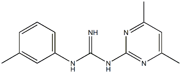 N-(4,6-dimethyl-2-pyrimidinyl)-N'-(3-methylphenyl)guanidine Struktur
