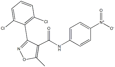 3-(2,6-dichlorophenyl)-N-{4-nitrophenyl}-5-methylisoxazole-4-carboxamide,,结构式