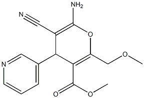 methyl 6-amino-5-cyano-2-(methoxymethyl)-4-(3-pyridinyl)-4H-pyran-3-carboxylate 化学構造式