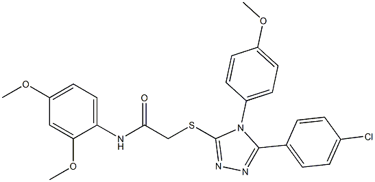 2-{[5-(4-chlorophenyl)-4-(4-methoxyphenyl)-4H-1,2,4-triazol-3-yl]sulfanyl}-N-(2,4-dimethoxyphenyl)acetamide Struktur