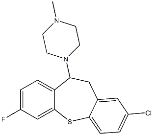 1-(2-chloro-7-fluoro-10,11-dihydrodibenzo[b,f]thiepin-10-yl)-4-methylpiperazine,,结构式