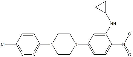 3-chloro-6-(4-{3-(cyclopropylamino)-4-nitrophenyl}piperazin-1-yl)pyridazine,,结构式
