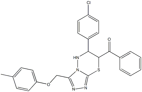 {6-(4-chlorophenyl)-3-[(4-methylphenoxy)methyl]-6,7-dihydro-5H-[1,2,4]triazolo[3,4-b][1,3,4]thiadiazin-7-yl}(phenyl)methanone