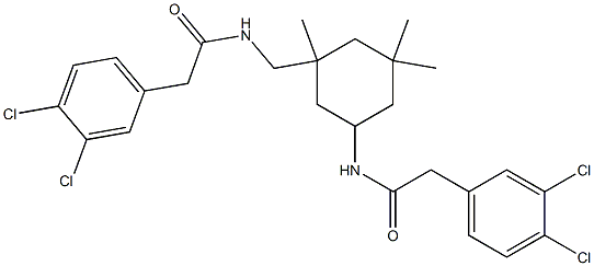 2-(3,4-dichlorophenyl)-N-[3-({[(3,4-dichlorophenyl)acetyl]amino}methyl)-3,5,5-trimethylcyclohexyl]acetamide Struktur