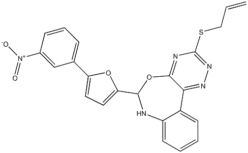 3-(allylsulfanyl)-6-(5-{3-nitrophenyl}-2-furyl)-6,7-dihydro[1,2,4]triazino[5,6-d][3,1]benzoxazepine,,结构式