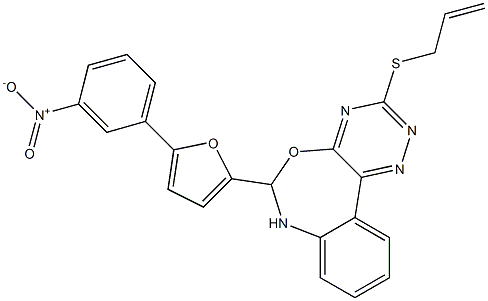 3-(allylsulfanyl)-6-(5-{3-nitrophenyl}-2-furyl)-6,7-dihydro[1,2,4]triazino[5,6-d][3,1]benzoxazepine Structure