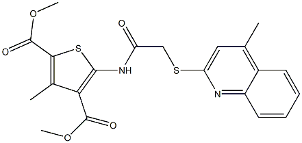 dimethyl 3-methyl-5-({[(4-methylquinolin-2-yl)sulfanyl]acetyl}amino)thiophene-2,4-dicarboxylate Structure