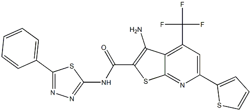 3-amino-N-(5-phenyl-1,3,4-thiadiazol-2-yl)-6-(2-thienyl)-4-(trifluoromethyl)thieno[2,3-b]pyridine-2-carboxamide