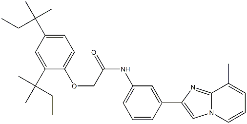 2-(2,4-ditert-pentylphenoxy)-N-[3-(8-methylimidazo[1,2-a]pyridin-2-yl)phenyl]acetamide Structure