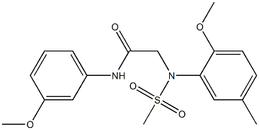 2-[2-methoxy-5-methyl(methylsulfonyl)anilino]-N-(3-methoxyphenyl)acetamide 化学構造式