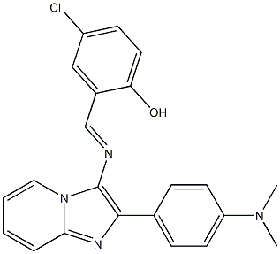 4-chloro-2-[({2-[4-(dimethylamino)phenyl]imidazo[1,2-a]pyridin-3-yl}imino)methyl]phenol Structure