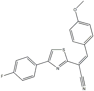 2-[4-(4-fluorophenyl)-1,3-thiazol-2-yl]-3-(4-methoxyphenyl)acrylonitrile 化学構造式
