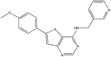 N-[6-(4-methoxyphenyl)thieno[3,2-d]pyrimidin-4-yl]-N-(3-pyridinylmethyl)amine,,结构式