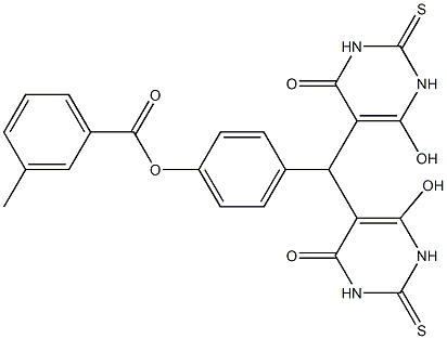 4-[bis(6-hydroxy-4-oxo-2-thioxo-1,2,3,4-tetrahydropyrimidin-5-yl)methyl]phenyl 3-methylbenzoate,,结构式