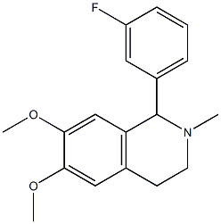 1-(3-fluorophenyl)-6,7-dimethoxy-2-methyl-1,2,3,4-tetrahydroisoquinoline 结构式