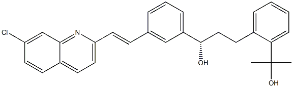 2-(2-(3(S)-(3-(2-(7-氯-2-喹啉基)乙烯基)苯基)-3-羟基丙基)苯基)-2-丙醇 结构式