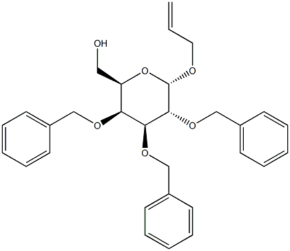 Allyl 2,3,4-tri-O-benzyl-a-D-galactopyranoside 化学構造式