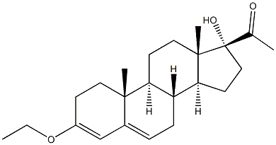 3-Ethoxypregna-3,5-dien-17-ol-20-one 化学構造式