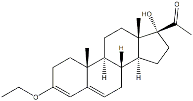 3Β-乙氧基孕甾-3,5-二烯-17Α-醇-20-酮, , 结构式