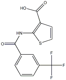 2-{[3-(trifluoromethyl)benzene]amido}thiophene-3-carboxylic acid Struktur