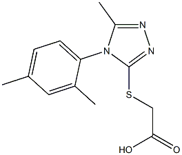 2-{[4-(2,4-dimethylphenyl)-5-methyl-4H-1,2,4-triazol-3-yl]sulfanyl}acetic acid,,结构式