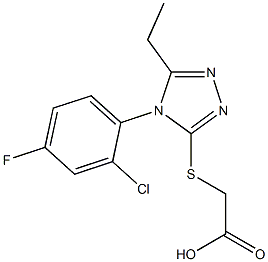 2-{[4-(2-chloro-4-fluorophenyl)-5-ethyl-4H-1,2,4-triazol-3-yl]sulfanyl}acetic acid,,结构式