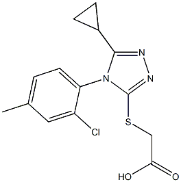 2-{[4-(2-chloro-4-methylphenyl)-5-cyclopropyl-4H-1,2,4-triazol-3-yl]sulfanyl}acetic acid 化学構造式