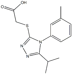 2-{[4-(3-methylphenyl)-5-(propan-2-yl)-4H-1,2,4-triazol-3-yl]sulfanyl}acetic acid,,结构式