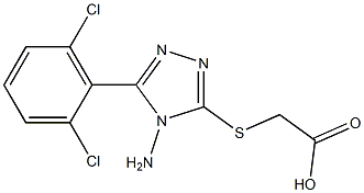 2-{[4-amino-5-(2,6-dichlorophenyl)-4H-1,2,4-triazol-3-yl]sulfanyl}acetic acid 化学構造式