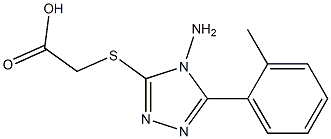 2-{[4-amino-5-(2-methylphenyl)-4H-1,2,4-triazol-3-yl]sulfanyl}acetic acid,,结构式